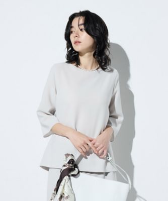 TALLサイズ 〕 トリアセダブルクロス Tブラウス