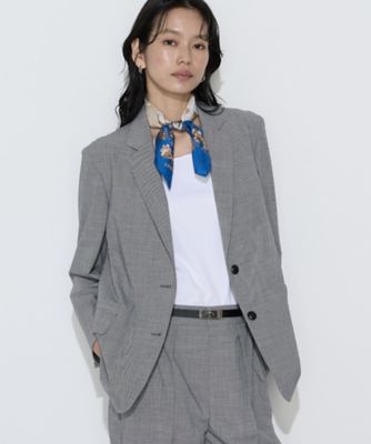 ＜COMME CA TALL (Women/大きいサイズ)＞〔　ＴＡＬＬサイズ　〕　ストレッチミニ千鳥　ジャケット（３４０７ＧＯ０６）