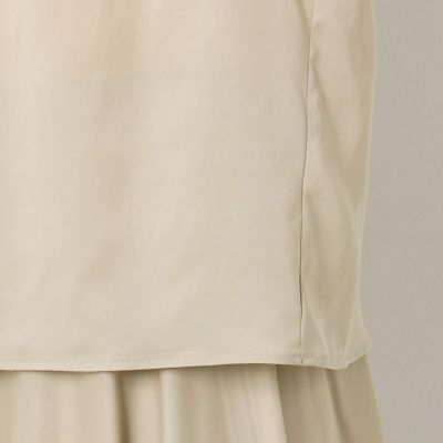 〔ＴＡＬＬサイズ〕【セットアップ対応】サテン　タックブラウス（３４０７ＨＴ０８）