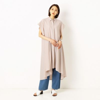 〔ＴＡＬＬサイズ〕天竺ボーダー　シャツワンピース（３４０７ＨＹ１２）