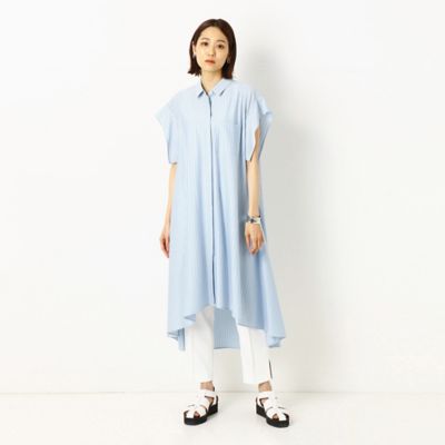 〔ＴＡＬＬサイズ〕天竺ボーダー　シャツワンピース（３４０７ＨＹ１２）