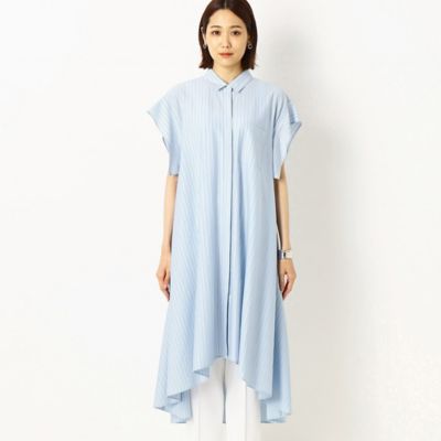 〔ＴＡＬＬサイズ〕天竺ボーダー　シャツワンピース（３４０７ＨＹ１２）