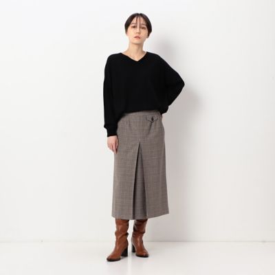 〔ＴＡＬＬサイズ〕【セットアップ対応】２ＷＡＹストレッチシアバターグレンチェック柄　スカート（３４０８ＦＡ０９）
