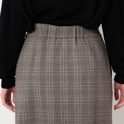 〔ＴＡＬＬサイズ〕【セットアップ対応】２ＷＡＹストレッチシアバターグレンチェック柄　スカート（３４０８ＦＡ０９）