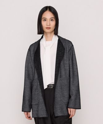 TALLサイズ 〕リバーシブル ウールリバーツイード調 リバー羽織り