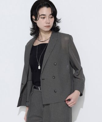 COMME CA TALL (Women/大きいサイズ)/コムサ トール 〔　ＴＡＬＬサイズ　〕　【セットアップ対応】シアーチェックジャケット（３４０９ＧＯ０８）