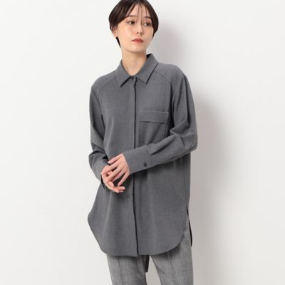 ＜COMME CA TALL (Women/大きいサイズ)＞〔ＴＡＬＬサイズ〕２ＷＡＹストレッチシアバター　ロングシャツ（３４０９ＨＡ０７）