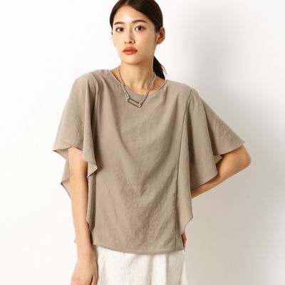 〔ＴＡＬＬサイズ〕ストレッチシフォン　フレアスリーブ　ブラウス（３４０９ＨＴ１３）