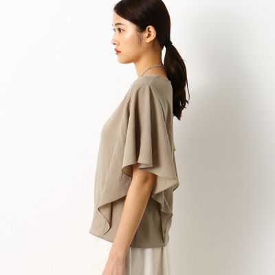 〔ＴＡＬＬサイズ〕ストレッチシフォン　フレアスリーブ　ブラウス（３４０９ＨＴ１３）