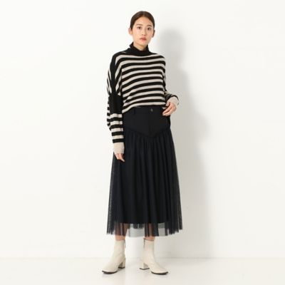 〔ＴＡＬＬサイズ〕アルパカ混ボーダー　ニットプルオーバー（３４０９ＩＷ０８）