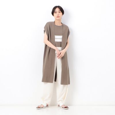 ＜COMME CA TALL (Women/大きいサイズ)＞〔　ＴＡＬＬサイズ　〕　ギマコットン　ニットジレ（３４１１ＩＣ１３）