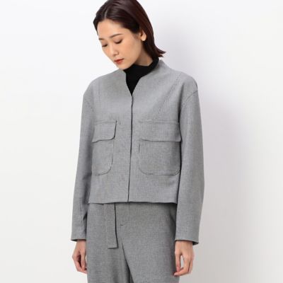 〔　ＴＡＬＬサイズ　〕　２ＷＡＹストレッチシアバター千鳥　ショートジャケット（３４１１ＪＡ１０）