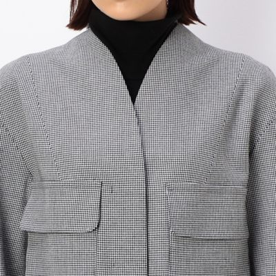 〔　ＴＡＬＬサイズ　〕　２ＷＡＹストレッチシアバター千鳥　ショートジャケット（３４１１ＪＡ１０）