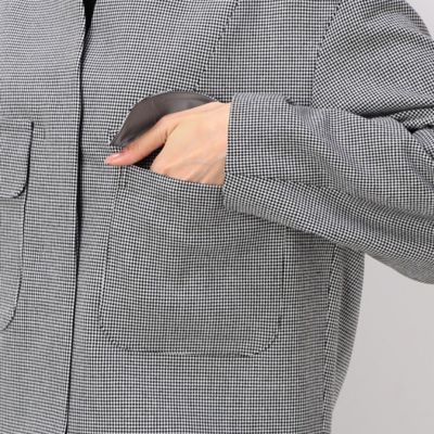 〔　ＴＡＬＬサイズ　〕　２ＷＡＹストレッチシアバター千鳥　ショートジャケット（３４１１ＪＡ１０）