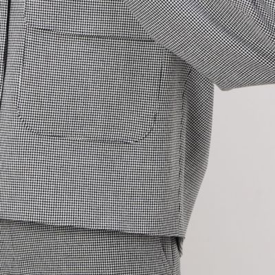 〔　ＴＡＬＬサイズ　〕　２ＷＡＹストレッチシアバター千鳥　ショートジャケット（３４１１ＪＡ１０）