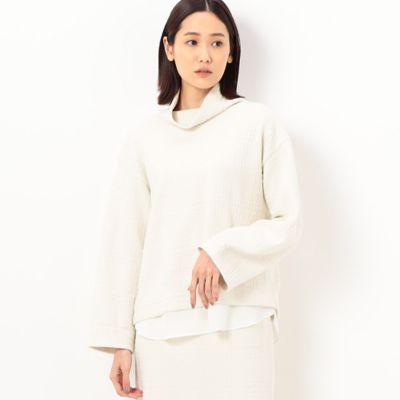 ＜COMME CA TALL (Women/大きいサイズ)＞〔　ＴＡＬＬサイズ　〕　ふくれジャカードチェック柄　プルオーバー（３４１４ＥＡ１６）