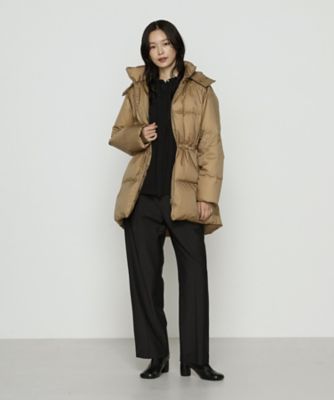 TALLサイズ 〕 ライトナイロンタフタ フード付きダウンコート