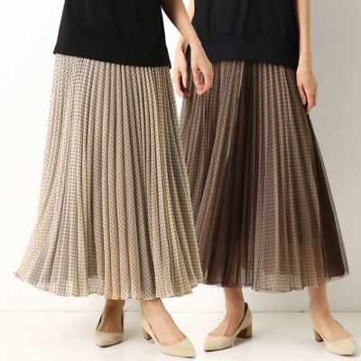 ＜COMME CA TALL (Women/大きいサイズ)＞〔ＴＡＬＬサイズ〕【リバーシブル】　フロッキードットチュール　スカート（３４３８ＦＡ１８）