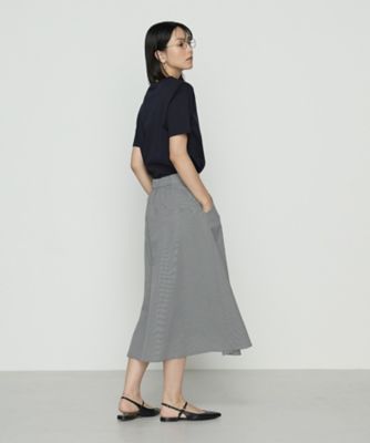 TALLサイズ 〕 シアーサッカーギンガム フレアスカート