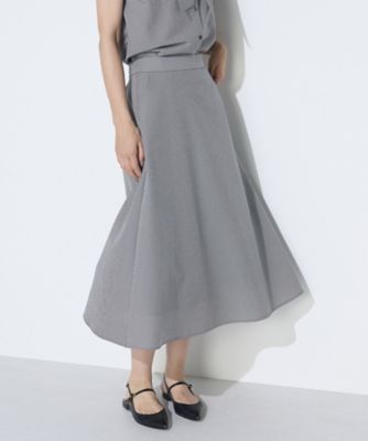 TALLサイズ 〕 シアーサッカーギンガム フレアスカート