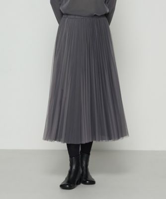 ＜COMME CA TALL (Women/大きいサイズ)＞〔　ＴＡＬＬサイズ　〕　ソフトチュール×ウーリー分繊トリコット広巾　スカート（３４３８ＦＭ１８）