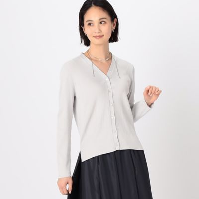 COMME CA TALL (Women/大きいサイズ)/コムサ トール 〔　ＴＡＬＬサイズ　〕　コットンビーム針抜き風カーディガン（３４５０ＩＧ０１）