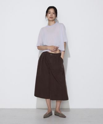 【HOUSE OF LOTUS】ラミー綿混 変形アシンメトリーニット チャコール TALLサイズ 〕 ポリエステルラミー プルオーバーニット