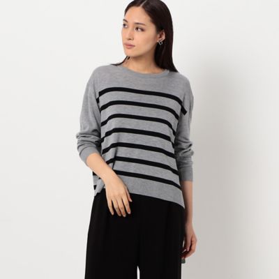 ＜COMME CA TALL (Women/大きいサイズ)＞〔ＴＡＬＬサイズ〕ボーダー　ニットプルオーバー（３４５１ＩＡ０３）