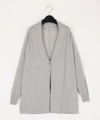 ＜COMME CA TALL (Women/大きいサイズ)＞〔　ＴＡＬＬサイズ　〕　梳毛ウール　着流しカーディガン（３４５２ＩＩ０５）