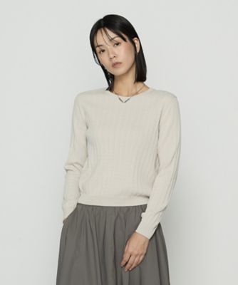 ＜COMME CA TALL (Women/大きいサイズ)＞〔　ＴＡＬＬサイズ　〕　コットンダルストレッチ　ケーブルプルオーバー（３４５２ＩＭ０６）