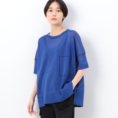 ＜三越伊勢丹/公式＞【SALE】【送料無料】COMME CA TALL (Women/大きいサイズ)/コムサ トール 〔 TALLサイズ 〕 ハイゲージシアーニット プルオーバー アオ トップス【三越伊勢丹/公式】