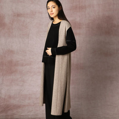 ＜COMME CA TALL (Women/大きいサイズ)＞〔ＴＡＬＬサイズ〕ラクーンウール　ニットジレ（３４５４ＩＲ０４）