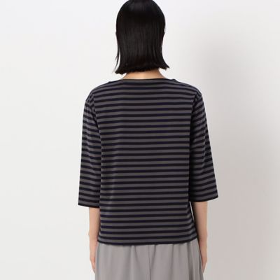 〔ＴＡＬＬサイズ〕天竺ボーダー　ボートネックＴシャツ（３４６０ＥＡ０４）