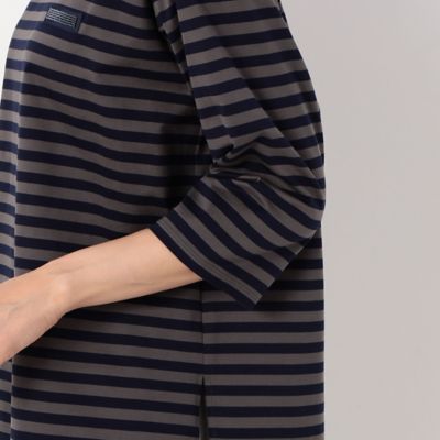 〔ＴＡＬＬサイズ〕天竺ボーダー　ボートネックＴシャツ（３４６０ＥＡ０４）