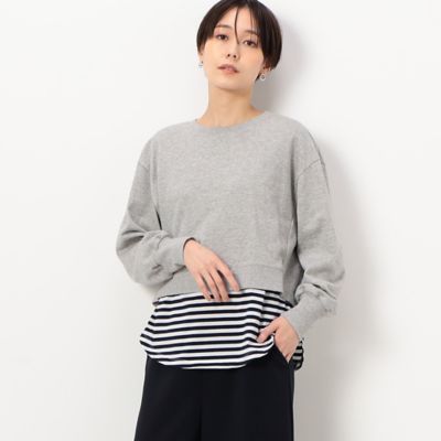 ＜COMME CA TALL (Women/大きいサイズ)＞〔　ＴＡＬＬサイズ　〕　【レイヤード】ミニ裏毛　プルオーバー（３４６０ＥＣ０４）