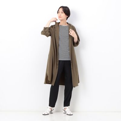 TALLサイズ 〕 シルケット天竺ボーダー ボートネック5分袖T