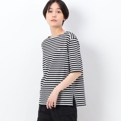 コムサ（COMME CA）/〔 TALLサイズ 〕 シルケット天竺ボーダー  ボートネック５分袖Ｔシャツ TALLサイズ 〕 シルケット天竺ボーダー ボートネック5分袖T