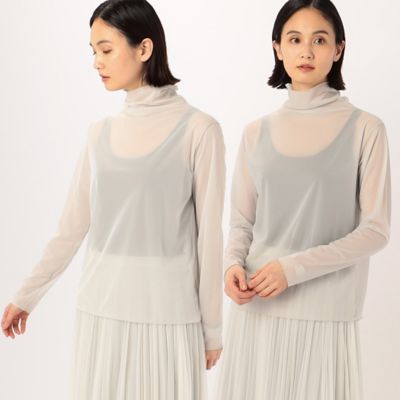 ＜COMME CA TALL (Women/大きいサイズ)＞〔　ＴＡＬＬサイズ　〕　【リバーシブル】ソフトチュール×マットトリコット　プルオーバー（３４６０ＥＧ０４）