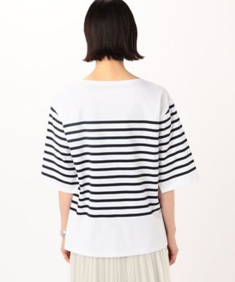〔　ＴＡＬＬサイズ　〕　パネルポンチボーダー　スリット袖Ｔシャツ（３４６０ＥＧ０７）