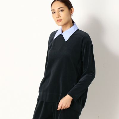 〔ＴＡＬＬサイズ〕コンパクトベロア　シャツ襟付プルオーバー（３４６０ＥＷ１２）