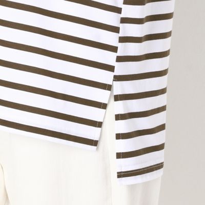 〔ＴＡＬＬサイズ〕シルケット天竺ボーダー　ハイネックプルオーバー（３４６０ＥＹ１０）