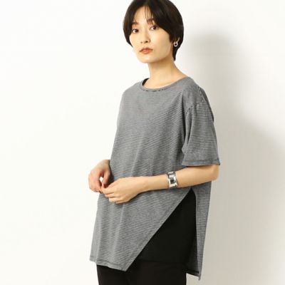 〔ＴＡＬＬサイズ〕【レイヤード】シルケット天竺ボーダー　プルオーバー（３４６０ＥＹ１７）