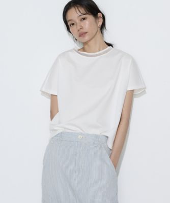 ＜COMME CA TALL (Women/大きいサイズ)＞〔　ＴＡＬＬサイズ　〕　ダブルフェイス　ニット付きＴシャツ（３４６０ＴＯ０４）