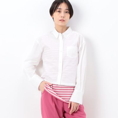 〔　ＴＡＬＬサイズ　〕　オーガニックコットンマグワッシャー　クロップド丈シャツ（３４７１ＨＣ１６）