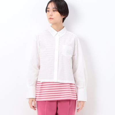 〔　ＴＡＬＬサイズ　〕　オーガニックコットンマグワッシャー　クロップド丈シャツ（３４７１ＨＣ１６）