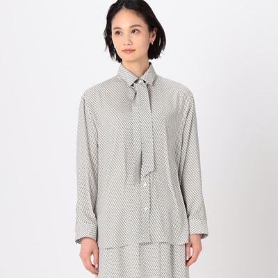 〔　ＴＡＬＬサイズ　〕　【セットアップ対応】バックサテンアムンゼン幾何小紋柄　シャツ（３４７２ＨＧ０６）