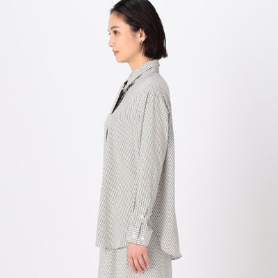 〔　ＴＡＬＬサイズ　〕　【セットアップ対応】バックサテンアムンゼン幾何小紋柄　シャツ（３４７２ＨＧ０６）
