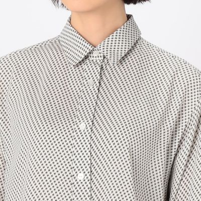 〔　ＴＡＬＬサイズ　〕　【セットアップ対応】バックサテンアムンゼン幾何小紋柄　シャツ（３４７２ＨＧ０６）