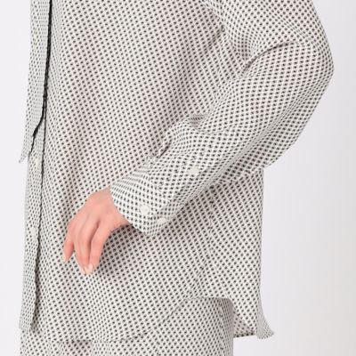 〔　ＴＡＬＬサイズ　〕　【セットアップ対応】バックサテンアムンゼン幾何小紋柄　シャツ（３４７２ＨＧ０６）