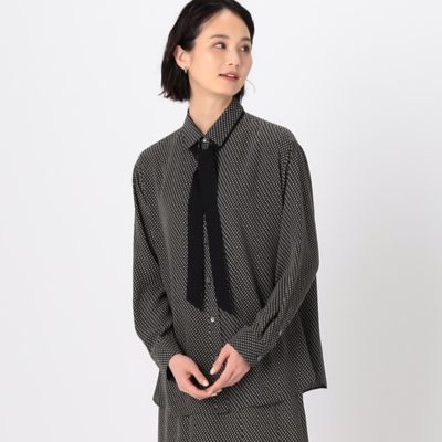 〔　ＴＡＬＬサイズ　〕　【セットアップ対応】バックサテンアムンゼン幾何小紋柄　シャツ（３４７２ＨＧ０６）